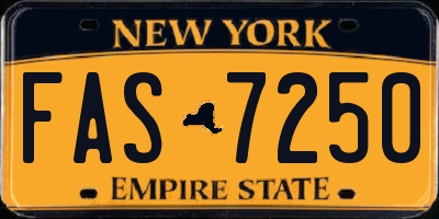 NY license plate FAS7250