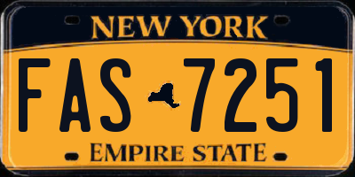 NY license plate FAS7251