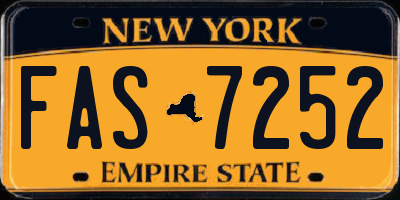 NY license plate FAS7252