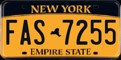 NY license plate FAS7255