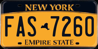 NY license plate FAS7260