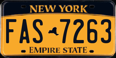 NY license plate FAS7263