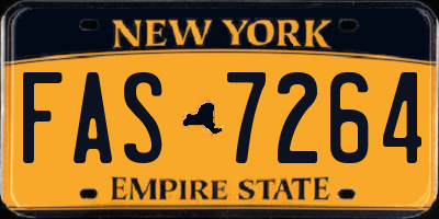 NY license plate FAS7264