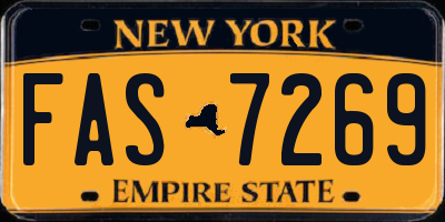 NY license plate FAS7269