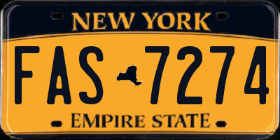 NY license plate FAS7274