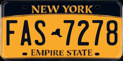NY license plate FAS7278