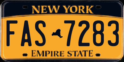 NY license plate FAS7283