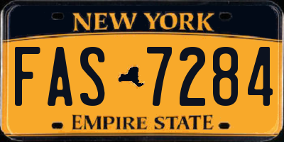 NY license plate FAS7284