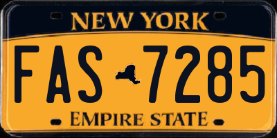NY license plate FAS7285