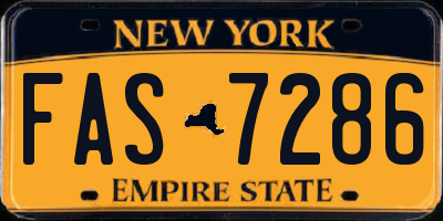 NY license plate FAS7286
