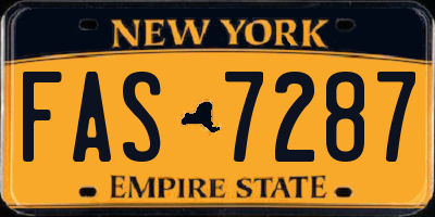 NY license plate FAS7287