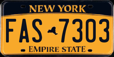 NY license plate FAS7303