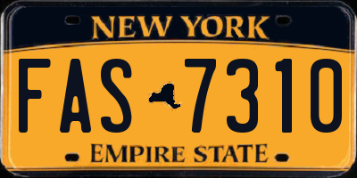 NY license plate FAS7310
