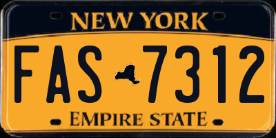 NY license plate FAS7312