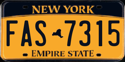 NY license plate FAS7315
