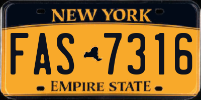 NY license plate FAS7316