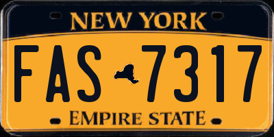 NY license plate FAS7317