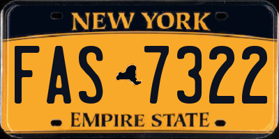 NY license plate FAS7322