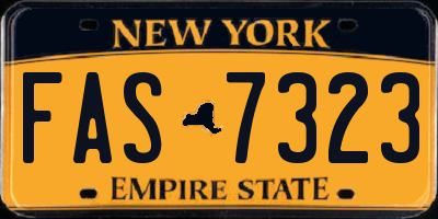 NY license plate FAS7323
