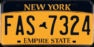 NY license plate FAS7324