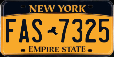 NY license plate FAS7325