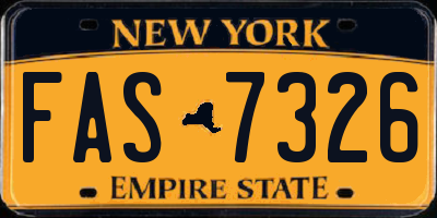 NY license plate FAS7326