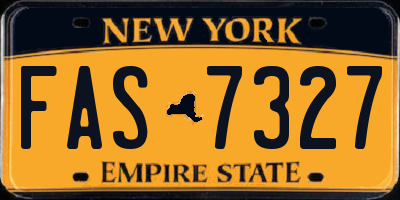 NY license plate FAS7327