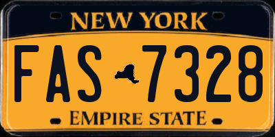 NY license plate FAS7328