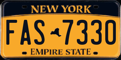 NY license plate FAS7330