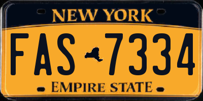 NY license plate FAS7334