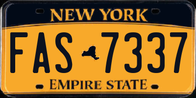 NY license plate FAS7337
