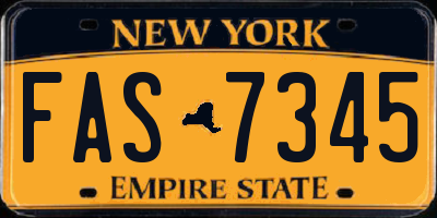 NY license plate FAS7345