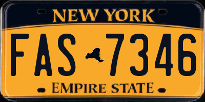 NY license plate FAS7346