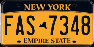 NY license plate FAS7348