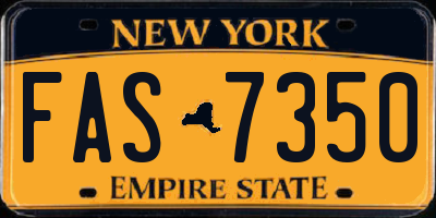 NY license plate FAS7350