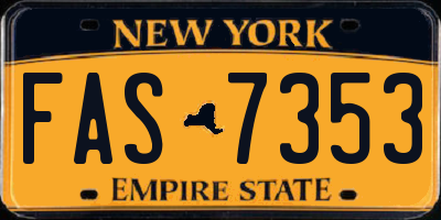 NY license plate FAS7353