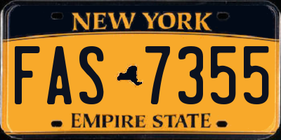 NY license plate FAS7355