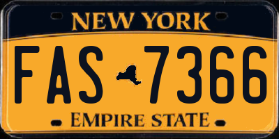 NY license plate FAS7366