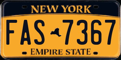 NY license plate FAS7367