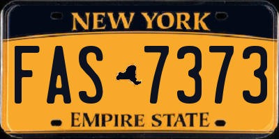 NY license plate FAS7373