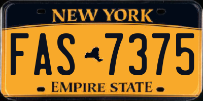 NY license plate FAS7375