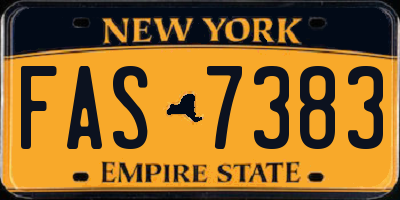 NY license plate FAS7383