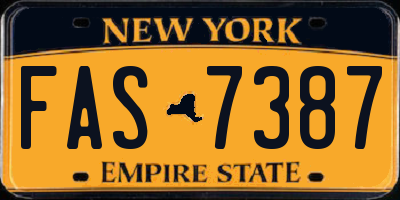 NY license plate FAS7387