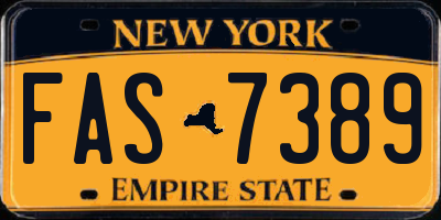 NY license plate FAS7389