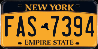 NY license plate FAS7394