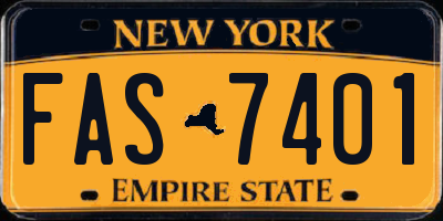 NY license plate FAS7401