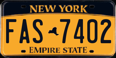 NY license plate FAS7402