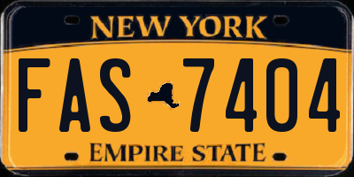 NY license plate FAS7404
