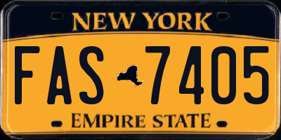 NY license plate FAS7405