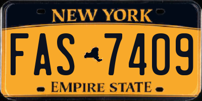 NY license plate FAS7409